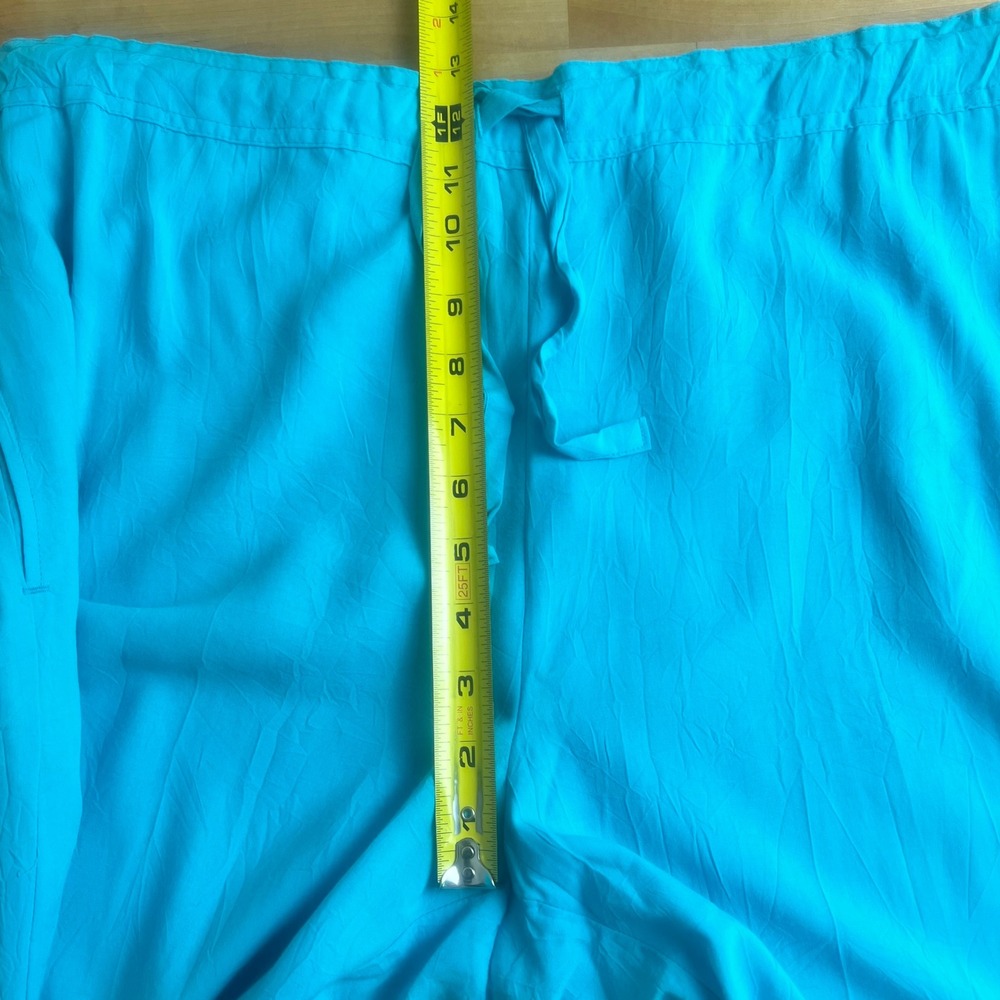 Jams World Pants Solid Rayon Cyan Blue Curacao Womens Size XL New Wide Leg - Picture 11 of 15